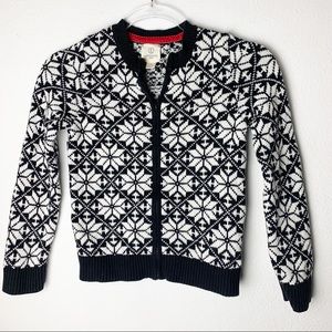 Snowflake Sweater Elbow Patches Lands End